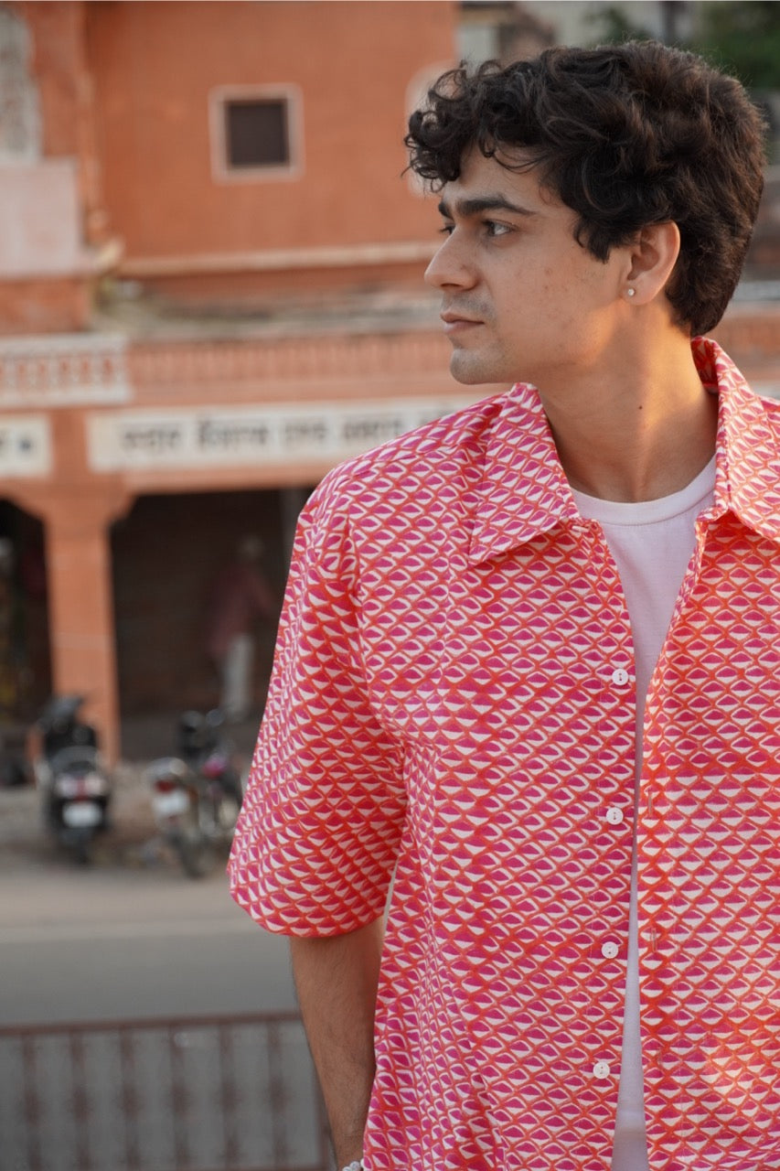 Pink Peacock Oversized Shirt