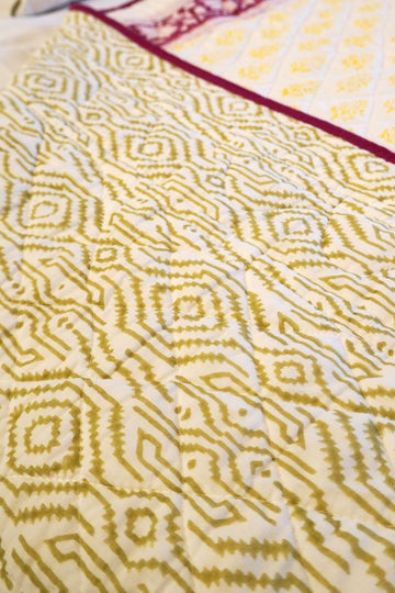 Jaipuri Yellow Ditsy Quilt