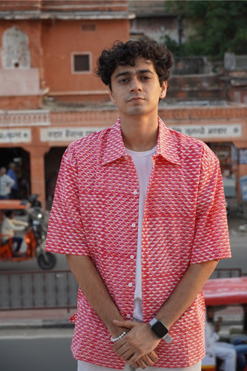 Pink Peacock Oversized Shirt