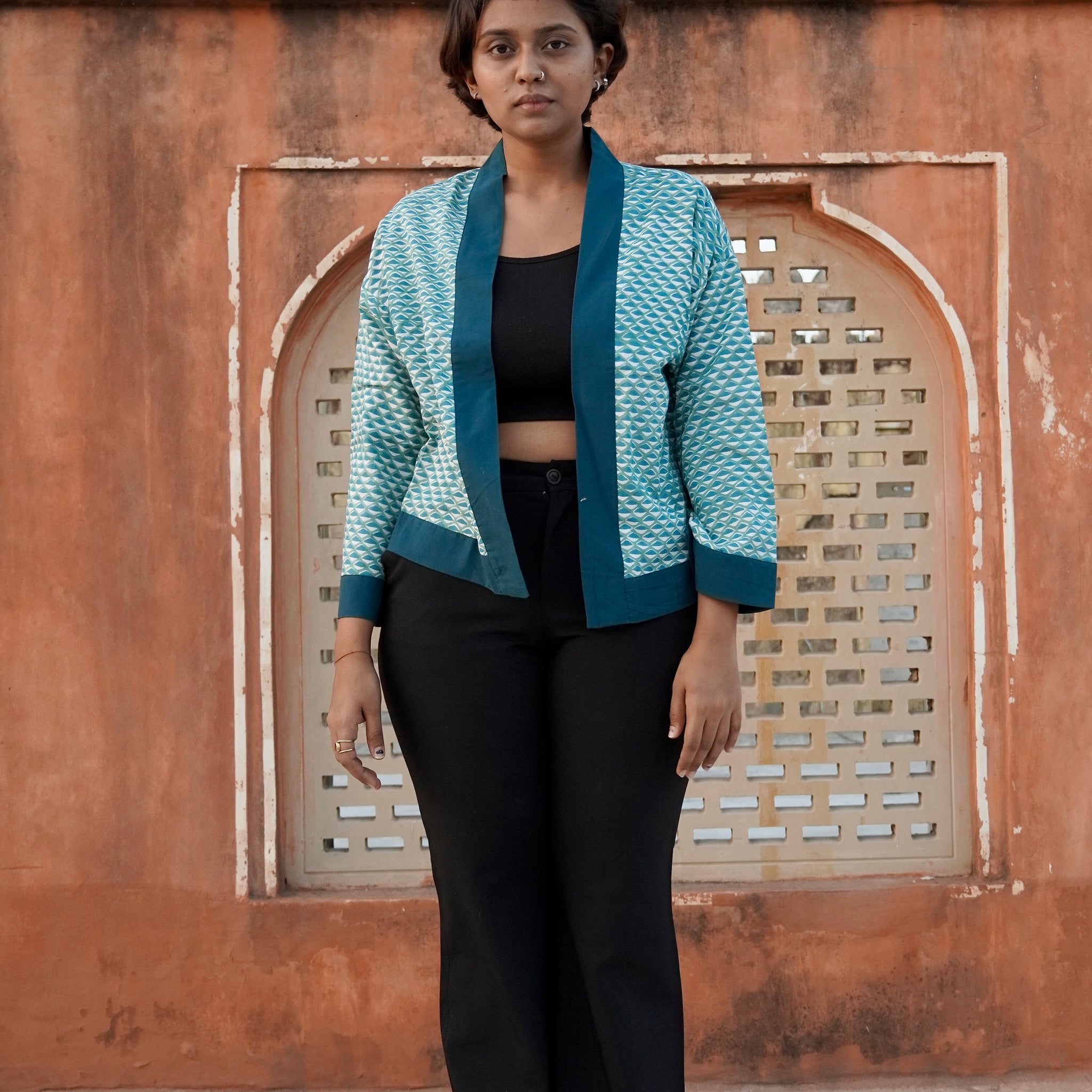 Green Peacock Shrug
