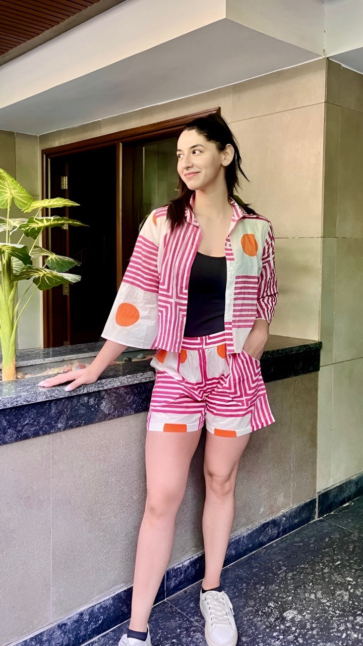 Orange Geometrics Co-ord Set