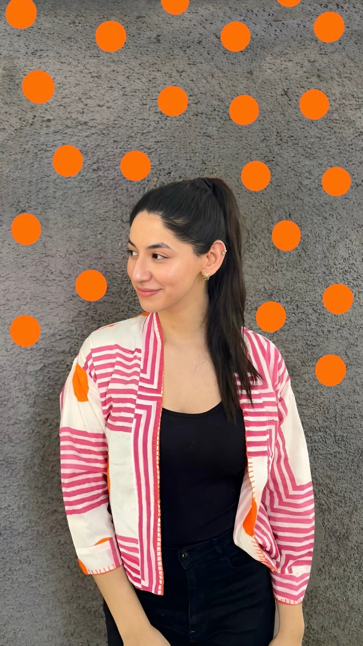 Orange Geometrics Shrug