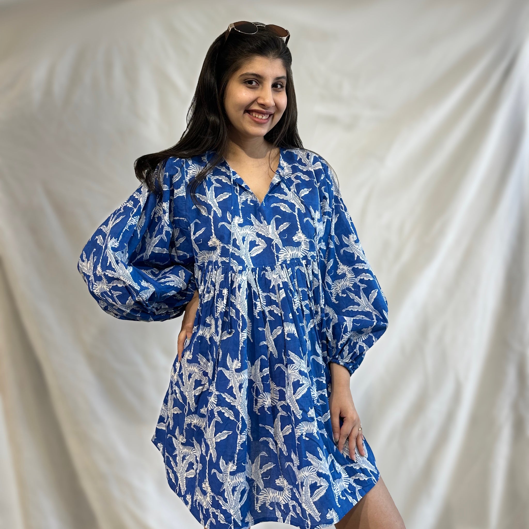 Blue Tiger Oversized Dress