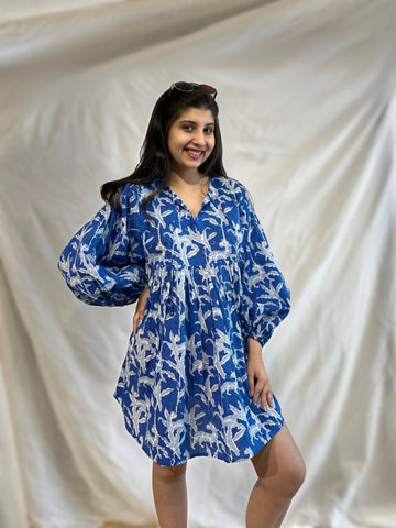 Blue Tiger Oversized Dress