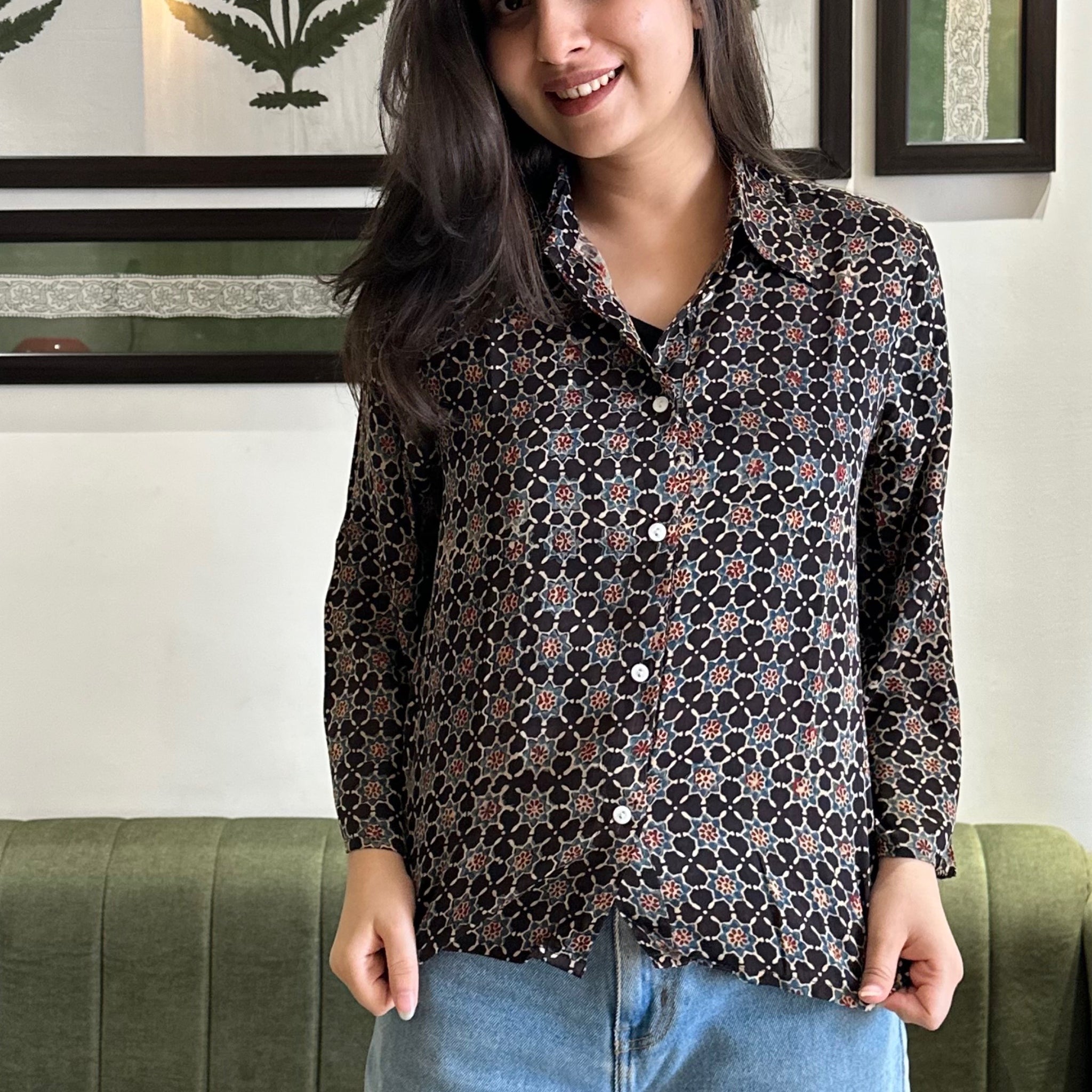 Chandra Mahal Ajrakh Shirt